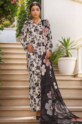 Sada Bahar Stitched 3 Piece Printed Cotton With Farshi Shalwar Vol-02 Suit-FS-276-Black