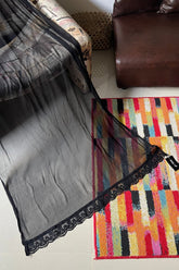 Deck Up Chiffon Dupatta - Black - D#8