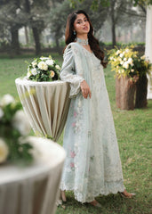 Tales Of Petals By Sardinia Unstitched 3 Piece Luxury Summer Suit-OCEAN WAVES