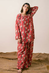 Ayla Studio Stitched PRINTED ESSENTIAL 2PC CO-ORD - Golden Spice