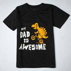 Kjunction Boys Half Sleeves-Printed T-Shirt Color Charcoal ( awesome)