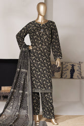 Bin Saeed Stitched 3 Piece Exclusive Printed Lawn Vol-03 Suit-LSM-2815-BLACK