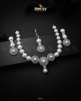 Jonquil Necklace Set Silver - Zeesy Jewellery