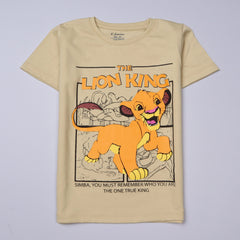 Kjunction Boys Half Sleeves-Printed T-Shirt (Lion-king)