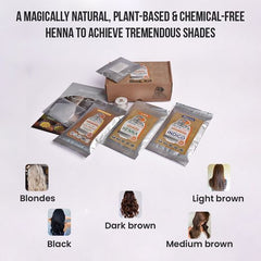 Organic Roots Natural Hair Color Kit | Trio Kit | For Blonde -Light Brown