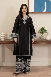 Flutterby Stitched 2 Piece Cotton Satin Winter Collection'2025-Avery-bk