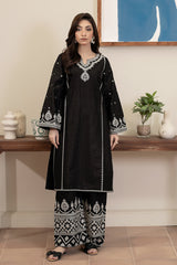 Flutterby Stitched 2 Piece Cotton Satin Winter Collection'2025-Avery-bk