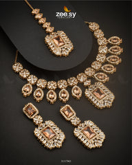 Wave Necklace Set Champagne - Zeesy Jewellery
