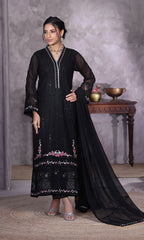 Shamooz Stitched 3 Piece Formals Suit-I-CH-0016-Rich Black