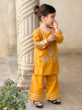 Khanak Stitched Kids-Yellow Embroidered 2Pcs Suit KST 111