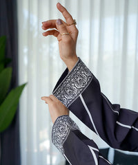 Dhaga Stitched 2 Piece Solids Crepe Summer Collection'2025-Charcoal