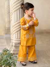 Khanak Stitched Kids-Yellow Embroidered 2Pcs Suit KST 111