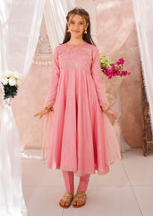 Modest 3 Piece Cotton Lawn Embroidered Frock