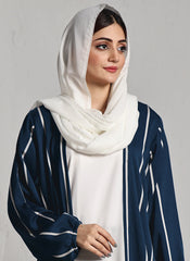 Hijab Ul Hareem Front Close Double Breast Zoom Fabric Zinc Abaya (0122-P-712)