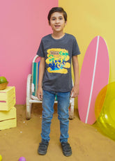 Modest Stitched Summer Kids Suit-Wild Adventure Graphic Tee