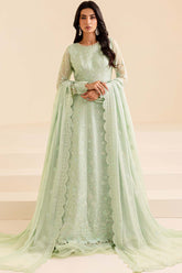 Lumiere By Farasha Unstitched 3 Piece Festive Formals Suit-04-Aqua Dream