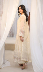 Lamhay By Shamooz Unstitched 3 Piece Luxury Chiffon Formals Suit-Soft Ivory SU-159