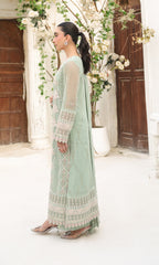 Lamhay By Shamooz Unstitched 3 Piece Luxury Chiffon Formals Suit-Lime Green SU-157