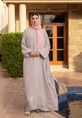 Hijabi.Pk Silver Petal Abaya