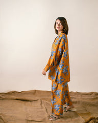 Ayla Studio Stitched PRINTED ESSENTIAL 2PC CO-ORD - Saffron Yellow