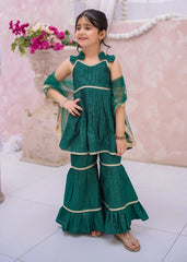 Titli By Modest Stitched 3 Piece Embroidered Cotton Lawn Gharara