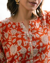 Ayla Studio Stitched PRINTED ESSENTIAL 2PC CO-ORD - Fiesta