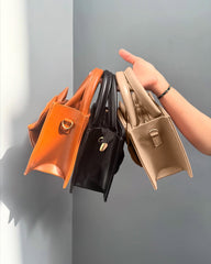 Fineur Hand Bag Gloss Bow Beige