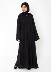 Hijabi.Pk BLACK CLASSIC FRONT-CLOSED ABAYA