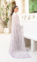 Lamhay By Shamooz Unstitched 3 Piece Luxury Chiffon Formals Suit-Lilac Ash SU-156