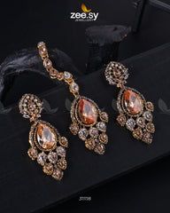 Dangle Earrings Golden Champagne - Zeesy Jewellery