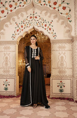 Kalidaar Frocks By Asma & Sidra Stitched Formals Suit-Midnight Fantasy (Plain Chiffon Frock)