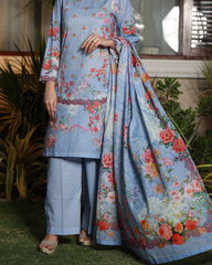 Chameli Studio-Dreamy Meadow Lawn Digital Print 3 Piece Unstitched Suit-WRTS-0017