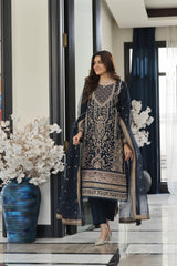 Dressline Neva Stitched 3 Piece Emb Luxury Organza Collection