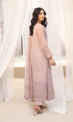 Lamhay By Shamooz Unstitched 3 Piece Luxury Chiffon Formals Suit-Tea Rose SU-158