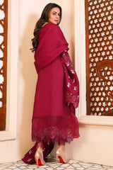 Tabeer By Mariam Malik Unstitched 3 Piece Summer Collection'2025-Garnet Rose