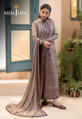 Asim Jofa Shadow Work '23 Ajsw-23 Embroidered Lawn Silk 3 Pcs
