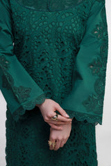 Gulmina Unstitched 3 Piece Luxury Lawn Vol-02 Suit-Emerald Drape With Long Shirt