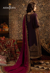 Asim Jofa Kashmiri Taanka - Embroidered Shawl collection Ajkt-05 Embroidered Slub Raw Silk 3 Pcs