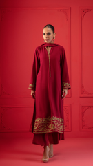 Signature By Najia Zia Stitched 2 Piece Winter Collection'2025-Burgundy