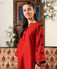 Kaanthaa Stitched 2 Piece Cotton Silk Formals Kids Suit-Surkhab Stitched (2-Piece)