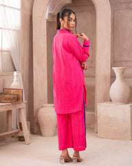 Ayla Studio Stitched SOLID ESSENTIAL CO-ORD - Pink Ocean