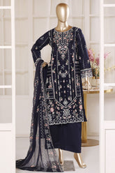 Bin Saeed Stitched 3 Piece Luxury Emb Lawn Vol-02 Suit-D-3011-BLACK