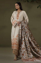 Zellbury Unstitched 3 Piece Winter Shawl Suit-WUW-30235