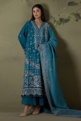Zellbury Unstitched 3 Piece Winter Shawl Suit-WUW-30242