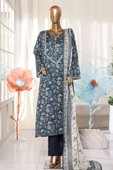 Bin Saeed Stitched 3 Piece Exclusive Printed Frock-LSM-3061-GREEN
