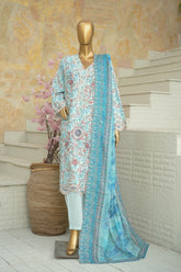 Bin Saeed Stitched 3 Piece Exclusive Emb Lawn Vol-03 Suit-WC-3105-FEROZI