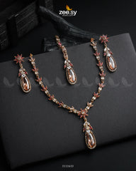 Saba Qamar Necklace Sets Golden Ruby - Zeesy Jewellery