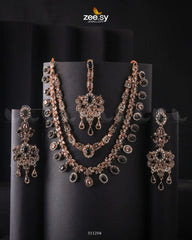 Zarqa Necklace Champagne & Black - Zeesy Jewellery