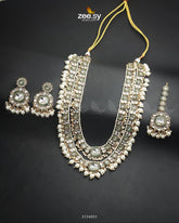 Acacia Malla Necklace Set White - Zeesy Jewellery