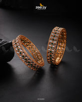 Selena Bangles Green 2*4 - Zeesy Jewellery